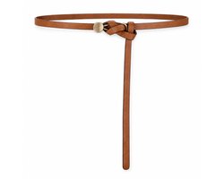 BukkitBow - Dames Riem Bruin - Ceintuur Dames - Smalle Tailleriem - Riem voor Jurk - Imitatieleer - 120 cm - Camel — cadeau in Cadeau-ideeën