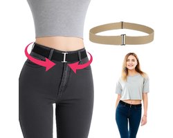 Veelzijdige & Comfortabele Elastische Tailleriem Zonder Gesp I Stretchriem Voor Vrouwen I Riem Dames I Onzichtbare Riem I 60-90 CM I Beige — cadeau in Cadeau-ideeën