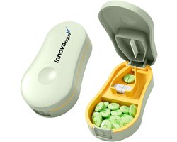 Pillensnijder met Pillendoosje – Veilig Afgeschermd Mes – Geschikt voor Elke Pillenvorm – Volledig Afwasbaar – BPA-vrij – Lichtgroen — cadeau in Cadeau-ideeën