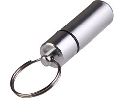 Knaak Waterdichte Pillenkoker - Sleutelhanger - Grijs - Medicatie Capsule - Zakformaat - Aluminium — cadeau in Cadeau-ideeën