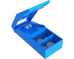 GEASY Pillensnijder - Pillendoos met Pillensnijder - Pillendoosje met scherp mesje van roestvrij staal - Blauw - Pillenvergruizer — cadeau in Cadeau-ideeën