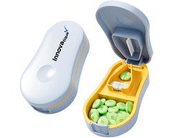 Pillensnijder met Pillendoosje – Veilig Afgeschermd Mes – Geschikt voor Elke Pillenvorm – Volledig Afwasbaar – BPA-vrij – Lichtblauw — cadeau in Cadeau-ideeën