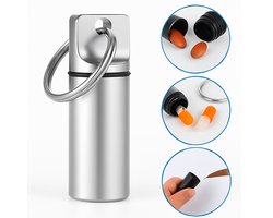 Luxe Pillendoosje Sleutelhanger I Medicijn doosje I Pil Box I Pillenkoker | Aluminium I Waterdicht I Zilver — cadeau in Cadeau-ideeën
