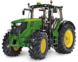 SIKU 3282, John Deere 6210R Tractor, 1:32, metaal/kunststof, groen, Ackermann-besturing en trekhaak — cadeau in Spellen & Speelgoed