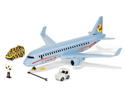 SIKU 5402, Passagiersvliegtuig met accessoires, kunststof, incl. siku "Follow me"-voertuig (metaal/kunststof), lichtblauw, vele functies — cadeau in Spellen & Speelgoed