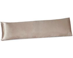 Beauty Silk - Satijnen Body Pillow Kussensloop - Taupe - 40x145 cm - Glans Satijn — cadeau in Wonen & Interieur