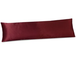 Beauty Silk - Satijnen Body Pillow Kussensloop - Burgundy - 40x145 cm - Glans Satijn — cadeau in Wonen & Interieur