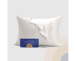 Slowwave Premium Silk Pillowcase - Kleur: Off-white - Ervaar het beste zijden kussensloop - 100% Moerbeizijde - 22 momme - Hoogste kwaliteit (grade 6A) - 60x70cm — cadeau in Wonen & Interieur