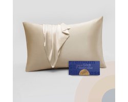 Slowwave Premium Silk Pillowcase - Kleur: Champagne - 100% moerbeizijde - 22 momme - Hoogste kwaliteit (grade 6A) - 60x70cm — cadeau in Wonen & Interieur