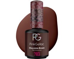 Pink Gellac Gellak - 203 Chocolate Brown 15ml - Bruine Gel Nagellak - Gellac - Gel Nagels Producten — cadeau in Verzorging