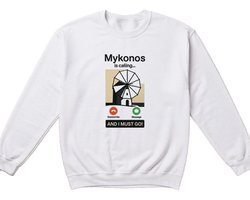 Mykonos Sweater – Mykonos is calling... And I Must Go! – Stoer Reis Sweater – Unisex Sweater voor Dames & Heren – Origineel Cadeau — cadeau in Mode & Accessoires