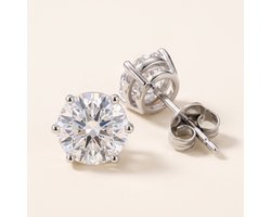 Lundholm Nikki Oorknopjes Dames Zilver Kleurig - Zirkonia Oorbellen 6 mm - Studs met Steentje - Zirkonia Oorknopjes - Premium Stainless Steel Jewellery - Hypoallergene Sieraden - Vrouwen Cadeautjes - Kerst Cadeau Vrouw en Vriendin - my Lundholm — cadeau in Sieraden