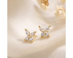 Maevi® Oorbellen - 2 Stuks - Kleur: Goud - Vlinder / Butterfly - RVS / Roestvrij Staal - 18K Verguld - Hoge Kwaliteit - Oorbellen Set - Meerdere Oorbelgaatjes - Oorbellen / Earrings - Oor Versiering - Gouden Oorbellen - Dames / Vrouw - Cadeau — cadeau in Sieraden