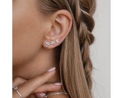 Hey Happiness Oorbellen Set Dames - Oorstekers Set - 925 Sterling Zilver - Zirkonia Oorknopjes - Hypoallergeen - Zilver — cadeau in Sieraden