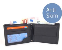 Zwarte Heren Portemonnee - Billfold -10 pasjes — cadeau in Mode & Accessoires