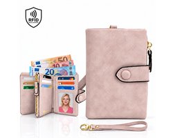 Luxamore® Dames Portemonnee – Kleine Portemonnee Dames – RFID Beschermd – 19 Vakken – Portefeuille met Rits – Creditcardhouder – Roze — cadeau in Mode & Accessoires