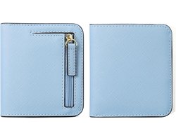 Korte Portemonnee - Kaarthouder Geldclip - Veilig Geld Bewaren - RFID Bescherming - 10.5 x 9 cm - Cowboy Blauw — cadeau in Mode & Accessoires