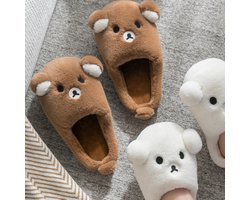 Ceekito Pluche Beren Pantoffels voor Kinderen – Warme Teddy Huissloffen met Antislipzool – Jongens & Meisjes – Bruin – Maat 25/26 — cadeau in Mode & Accessoires