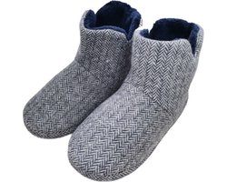 Pantoffels - Antislipzool - Maat 41/42 - Grijs Marineblauw Panduf — cadeau in Cadeau-ideeën