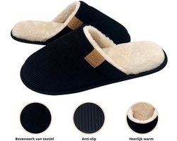 Pantoffel heren - sloffen heren - 44/45 - zwart - anti-slip — cadeau in Mode & Accessoires
