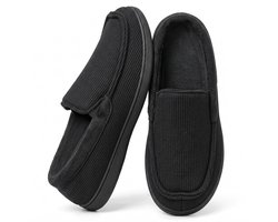 Pantoffels Heren - Sloffen - Mocassins - Zwart - Anti-slip - Maat 46/47 - Comfeet — cadeau in Cadeau-ideeën