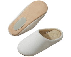 Katoenen pantoffels - Binnenpantoffels - Instapper - Suède - Comfortabel en stil - Zachte zool - Eenvoudig ontwerp - Geschikt voor alle seizoenen - Unisex - Beige - Maten 43-44 — cadeau in Cadeau-ideeën