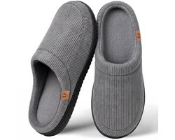 Pantoffels Heren - Sloffen - Maat 46/47 - Grijs - Corduroy - Anti-slip - Comfeet — cadeau in Cadeau-ideeën