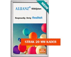 NIEUW: Kliklijst A2 (59.4x42 cm) - ALUANZ - Aluminium 20mm frame - Zilver - Premium Fotolijst - Posterlijst - Wissellijst - Inclusief Beschermfolie — cadeau in Cadeau-ideeën