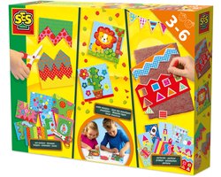 SES Creative Ik Leer Knippen, Mozaïeken en Prikken - 3-in-1 - Vanaf 3 Jaar - Kinderschaar - Schoencadeautjes Sinterklaas — cadeau in Spellen & Speelgoed