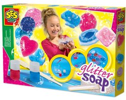 SES Creative Zeepjes Gieten met Glitter en Gietvormen - Voor Meisjes vanaf 7 Jaar - Experimenteerset - Zeep Maken - Schoencadeautjes Sinterklaas — cadeau in Spellen & Speelgoed