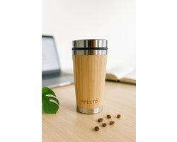koffie to go beker bamboe | coffee to go | isolerende beker | herbruikbaar | inhoud 450 ml — cadeau in Koken & Dineren