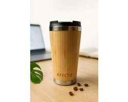 koffie to go beker bamboe | coffee to go | isolerende beker | herbruikbaar | inhoud 450 ml — cadeau in Koken & Dineren