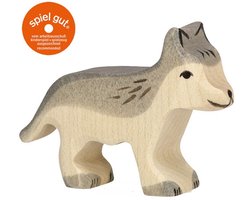 HOLZTIGER Bosdieren - Wolf Klein - 7X2X5Cm - Houten Figuur - Handgemaakt — cadeau in Spellen & Speelgoed