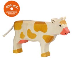 HOLZTIGER Boerderij - Koe Staand - 18X3X11Cm - Houten Figuur - Handgemaakt — cadeau in Spellen & Speelgoed