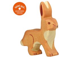HOLZTIGER Bosdieren - Haas - 8X2X6Cm - Houten Figuur - Handgemaakt — cadeau in Spellen & Speelgoed