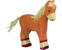 HOLZTIGER Boerderij - Veulen Lichtbruin - 11X2X13Cm - Houten Figuur - Handgemaakt — cadeau in Spellen & Speelgoed