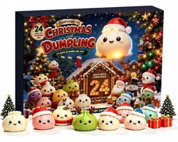 Mystery Dumpling Adventskalender 2026 - Kerstmis cadeau - Fidget Squishy Adventskalender - Kerstmis aftellen – 24 Squishies & Verrassingen - Stressverlichtend - Verrassingen - kerstadventskalender - verrassingscadeau - TENGYIF® — cadeau in Cadeau-ideeën
