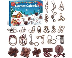 Adventskalender 2026 puzzelspellen voor volwassenen - jongens en meisjes - 24 verschillende 3D-puzzels, houten en metalen puzzels, 24 dagen aftelkalender, 3D-puzzel, cadeau voor het hele gezin voor — cadeau in Spellen & Speelgoed