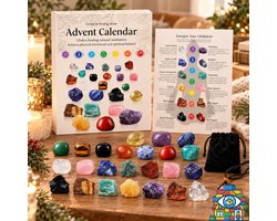 Adventskalender 2026 Vrouwen Kristallen Met 24 Edelstenen Kerst Countdown Cadeau voor Meisjes Jongens Geologie Liefhebbers — cadeau in Hobby