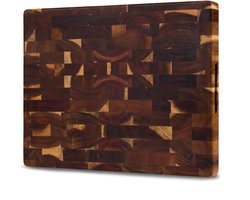 SOPHIOR Houten Snijplank Acacia Kopshout - Hakblok 45x35x4 cm - Met Handvaten — cadeau in Kookcadeaus