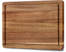 SOPHIOR Houten Snijplank Acacia - 35x25x2,5 cm - Met Sapgeul en Handvaten — cadeau in Kookcadeaus