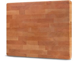 SOPHIOR Houten Snijplank Esdoorn Kopshout - Hakblok 45x35x4 cm - Met Handvaten — cadeau in Kookcadeaus