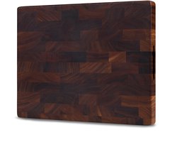SOPHIOR Houten Snijplank Walnoot Kopshout - Hakblok 45x35x4 cm - Met Handvaten — cadeau in Kookcadeaus