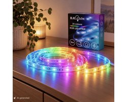 B.K.LICHT - Led Strip - 5 meter - met USB - met RGB - dimbaar - gekleurd licht - led-strips met afstandsbediening — cadeau in Wonen & Interieur