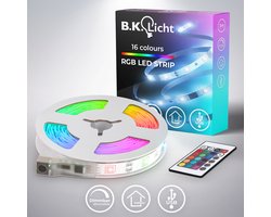 B.K.LICHT - Led Strip - 3 meter led lights - met USB - RGB - dimbaar - gekleurd licht - met afstandsbediening — cadeau in Wonen & Interieur