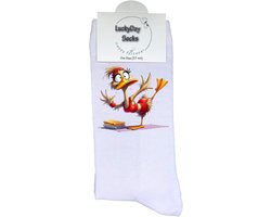 Eend - Valentijns Cadeau - Grappige sokken - Leuke sokken - Hem Haar sokken - Vrolijke sokken - Sint cadeau - Vaderdag - Moederdag - Verjaardag cadeau - Kerst cadeau - Yoga - Chakra - Na mas te - Leuk Cadeau - Socks maken Happy - 37-44 — cadeau in Mode & Accessoires