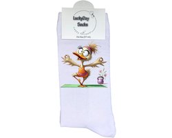 Eend - Valentijns Cadeau - Grappige sokken - Leuke sokken - Hem Haar sokken - Vrolijke sokken - Sint cadeau - Vaderdag - Moederdag - Verjaardag cadeau - Kerst cadeau - Yoga - Chakra - Na mas te - Leuk Cadeau - Socks maken Happy - 37-44 — cadeau in Mode & Accessoires