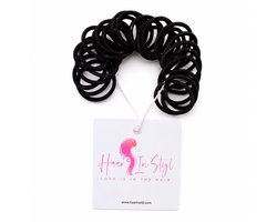 Haar in Stijl® Masia 100 Mini Haarelastiekjes Zwart - 2 cm Babyhaar — cadeau in Cadeau-ideeën