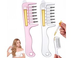 Haar olie applicator - 2 Stuks - Haarserum applicator - Hoofdhuidolie-applicator voor haargroeiverzorging - Herbruikbaar & Lekvrij - Haarverzorging - Scalp Massager - Olie Applicator - Hair oil applicator - Anti Klit Kam - Geschikt voor Haar serumKam — cadeau in Verzorging