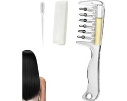 Haarverzorging kam - Navulbare Hoofdhuid Olie Applicator Kam - Herbruikbare - Lekkagevrije Massage Kam - voor Haarvloeistof - wit — cadeau in Verzorging